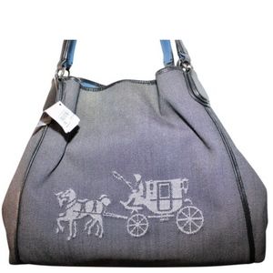 Coach Edie Horse and Carriage and Black Handbag